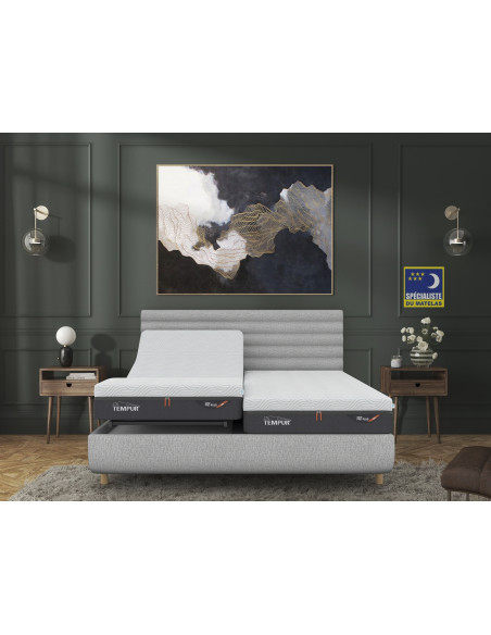 Lit Tempur Arc – Tête Vectra – Stone – Sommier électrique 2 moteurs