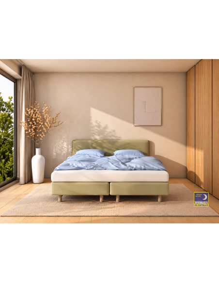 Boxspring Auping Original Peach / Beige avec matelas Two