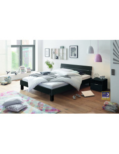 Lit Star 16 anthracite avec tête de lit Nia - Hasena