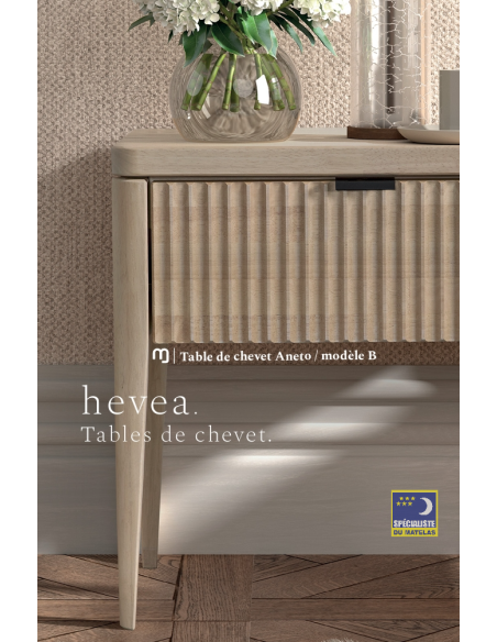 Lit Hévéa Jura avec tête de lit Lyn - Jooken