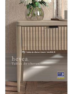 Table de nuit Aneto modèle B en bois d'hévéa - Jooken 2