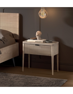 Table de nuit Aneto modèle B en bois d'hévéa - Jooken